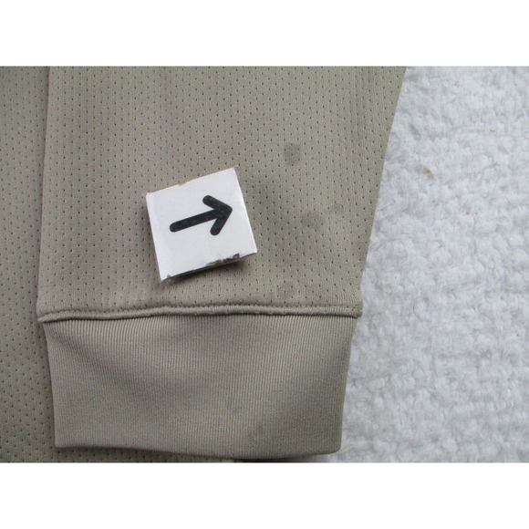 Nike Team Polo Shirt‎ Mens XL Khaki Long Sleeve Performance Golf Mesh Swoosh - Picture 4 of 10